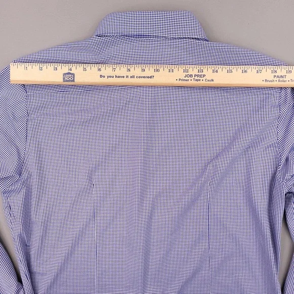 Mizzen + Main Shirt Mens XL Trim Fit Blue Gingham Plaid Spinnaker Collection USA - Picture 10 of 12